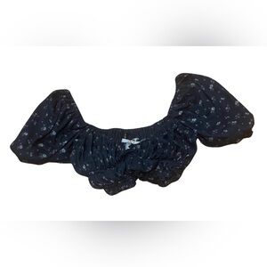 🌙 For Love & Lemons Puff Sleeve Floral Smocked Crop Top – Size M | MSRP $118 🌙